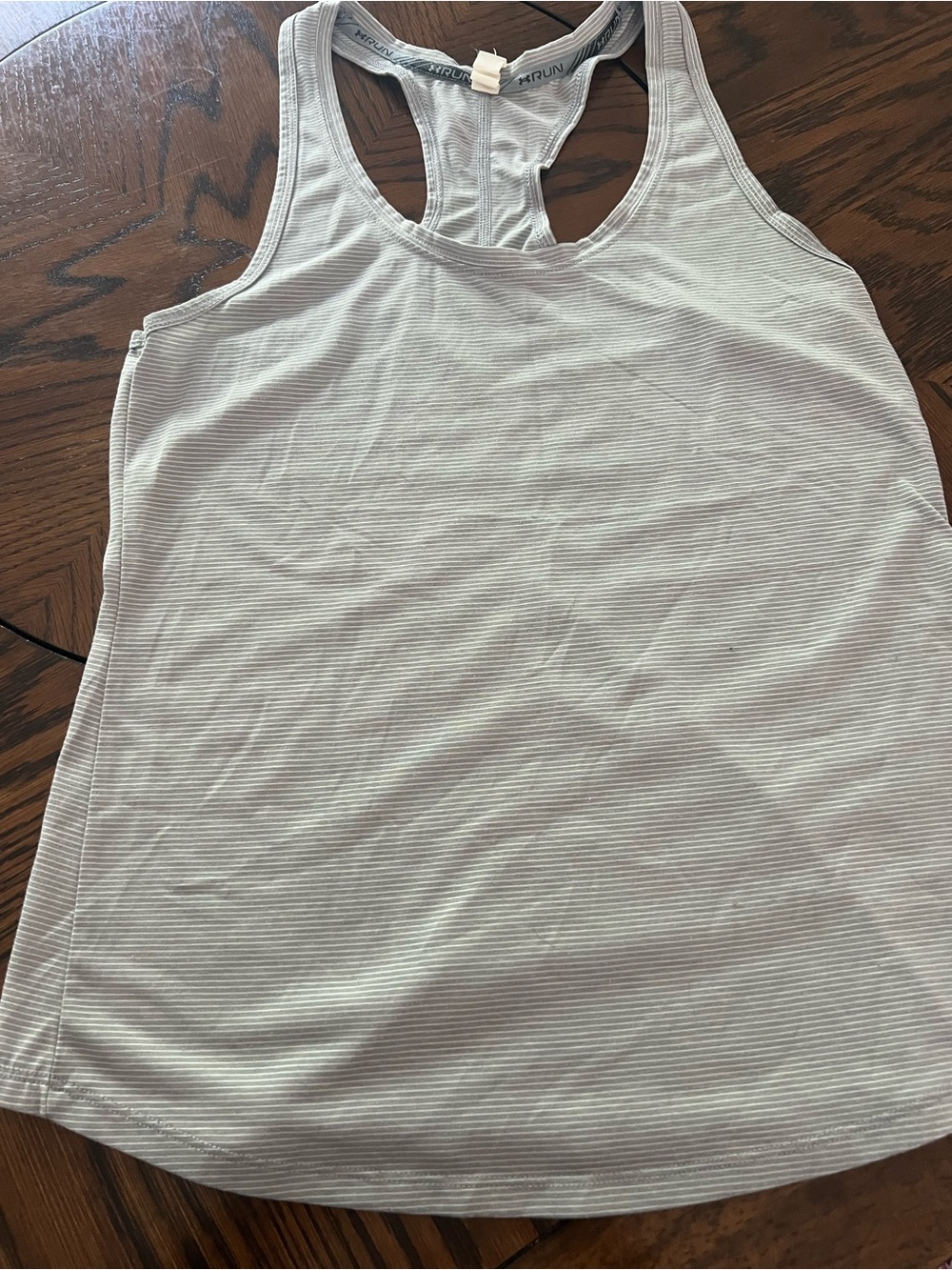Under Armour HeatGear Scoop Neck Racerback Fitted Tank Gray Stripe Women S # 548